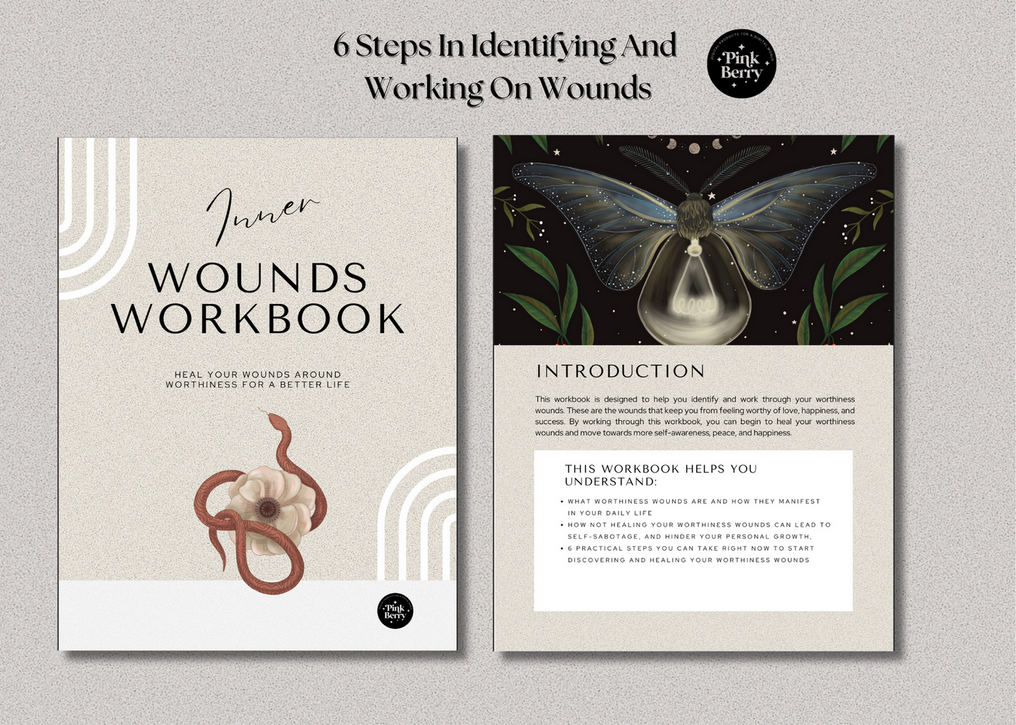 Printable Inner Wounds Workbook- 40 Page Printable With 6 Steps And 28 Journal Prompt