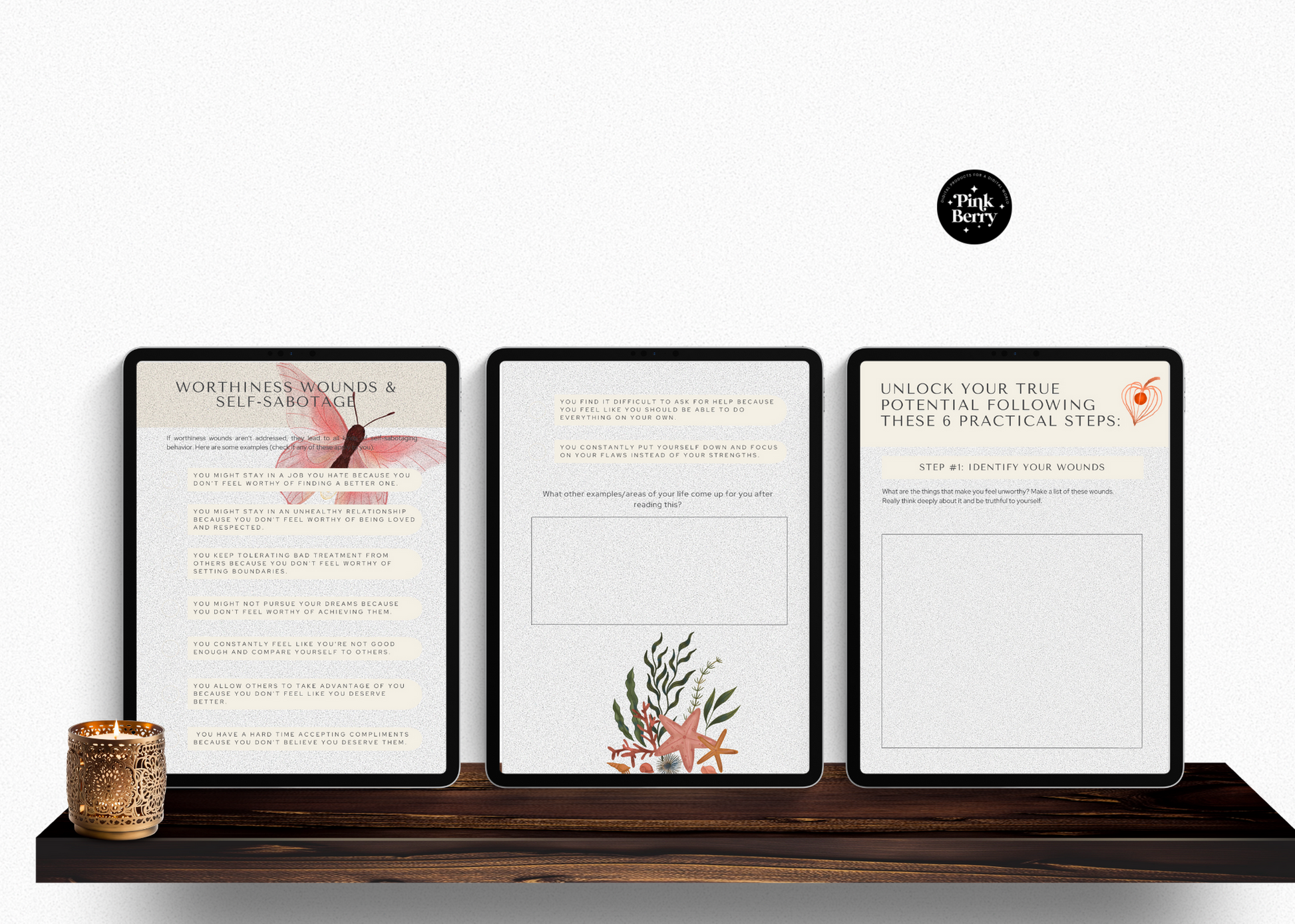 Inner Wounds Digital Workbook- 52-Page Goodnotes Digital Workbook - 6 Transformative Steps with Writing Prompts