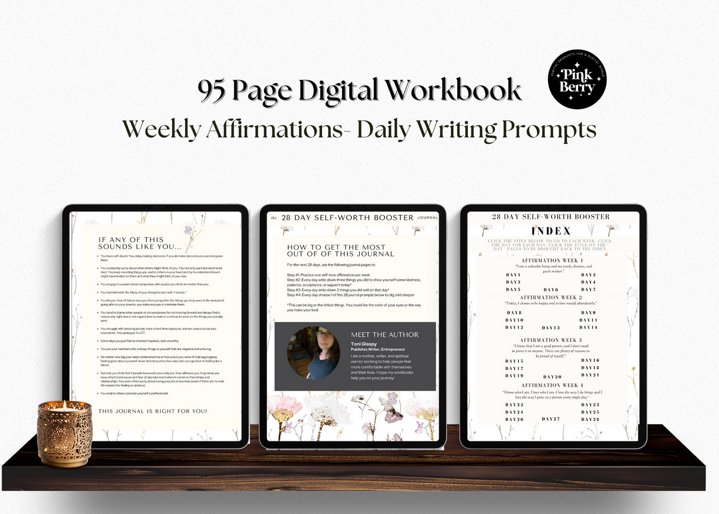 Self Worth Digital Workbook- The Self Development Project- 95 Page Goodnotes Digital Workbook