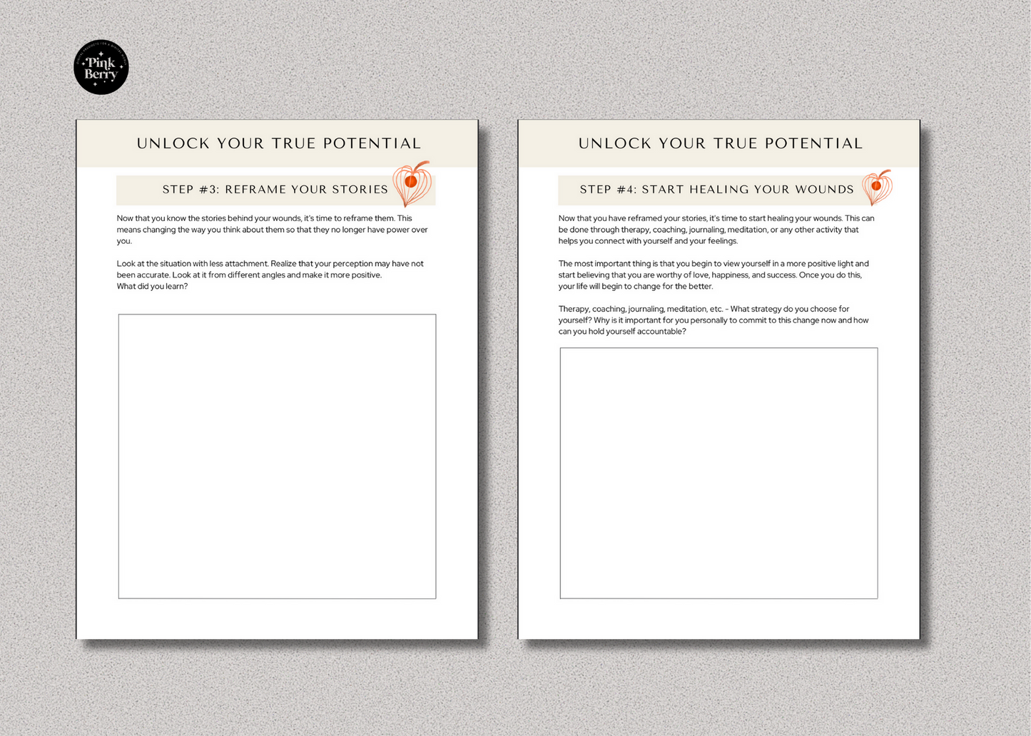 Printable Inner Wounds Workbook- 40 Page Printable With 6 Steps And 28 Journal Prompts