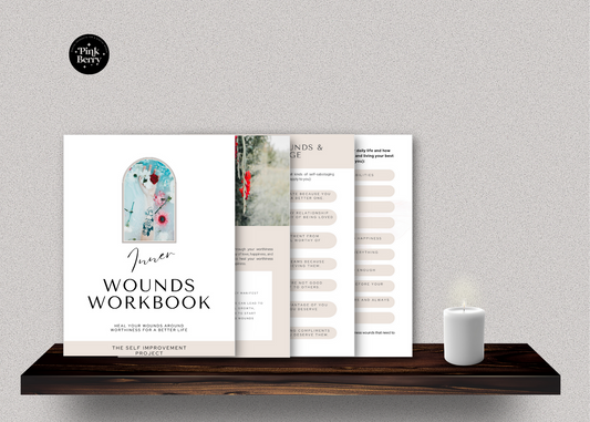 PLR Printable Inner Wounds Workbook- 40 Page Printable With 6 Steps And 28 Journal Prompts