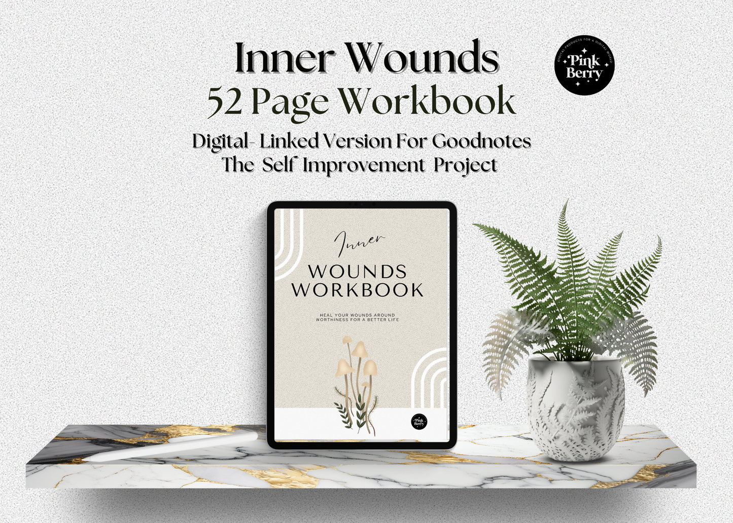 Inner Core Wounds Digital Workbook-52 Page Goodnotes Digital Workbook- 6 Steps With Writing Prompts Media 1 of 8