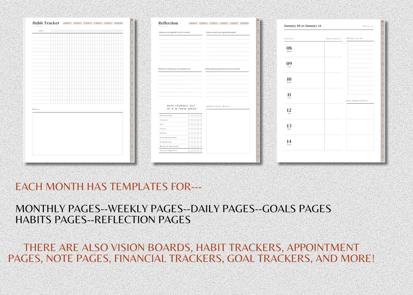Digital Planner Canva Templates For 2024--575 Page Customizable White Label Digital Planner Template Plus Bonus Printable Planner Template- PLR