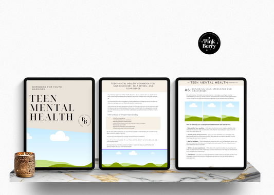 Canva Template Printable- Teen Mental Health Workbook- Fully Editable With Educational Content And Worksheets- Done For You Content