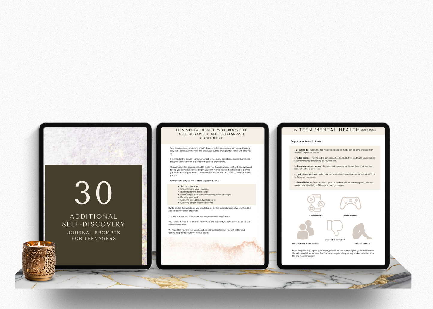 Custom Digital Teen Mental Health Workbook- For Goodnotes,- Full Customization For Your Business- Done For You Digital Product