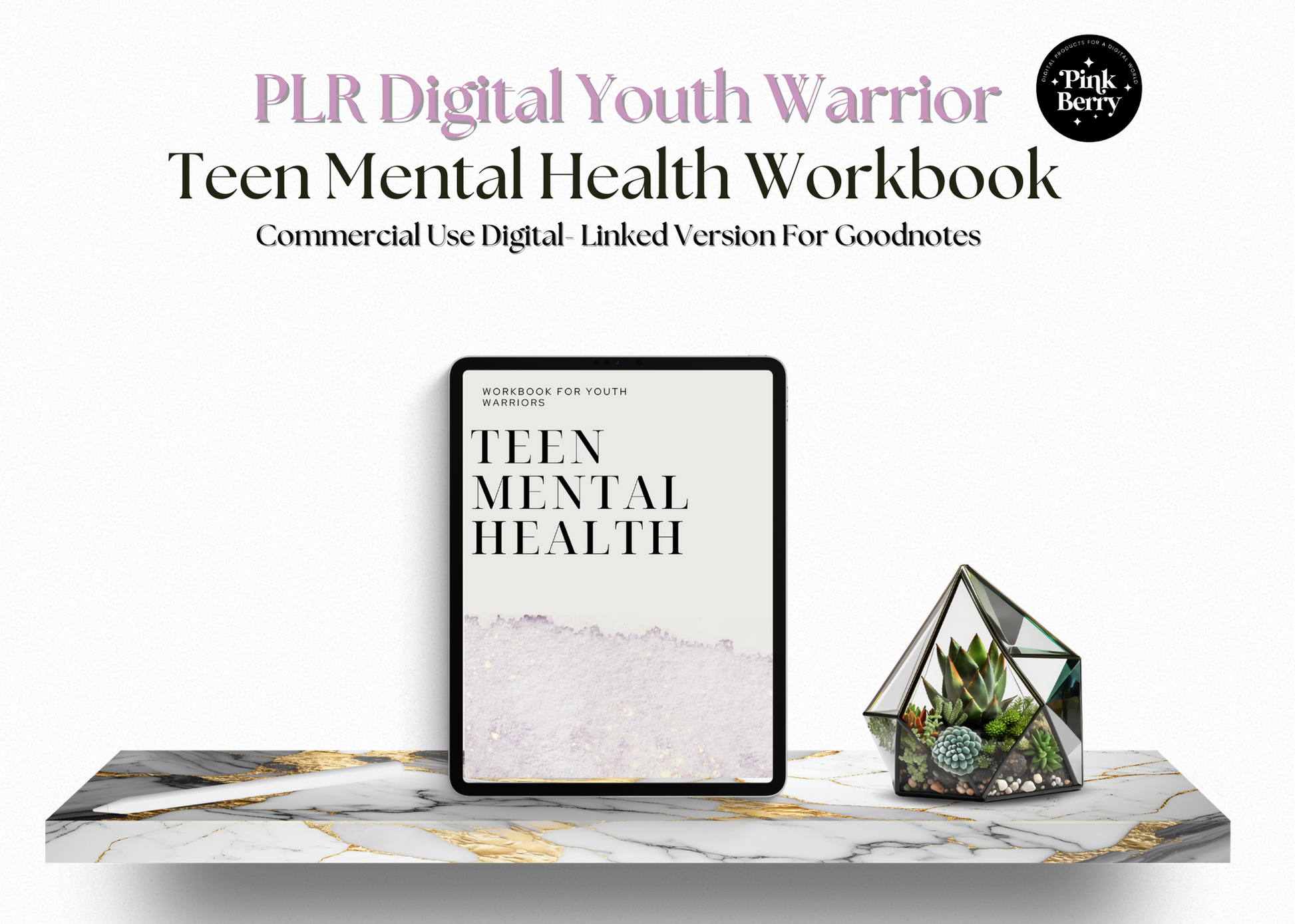 PLR- COMMERICAL USE Digital Teen Mental Health Workbook- For Goodnotes And Notability- Mental Health | Journaling Prompts 
