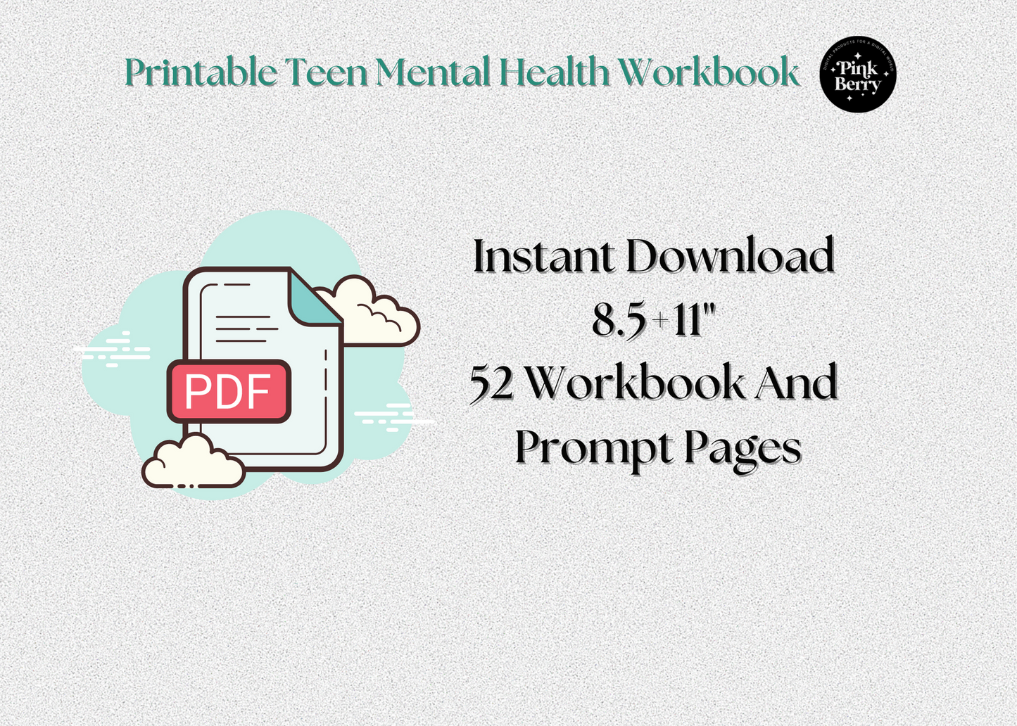 Printable Teen Mental Health Workbook- Printable Therapy Worksheet Set For Teens- Positive Mindest, Coping Skills, And Anxiety Management For Teens