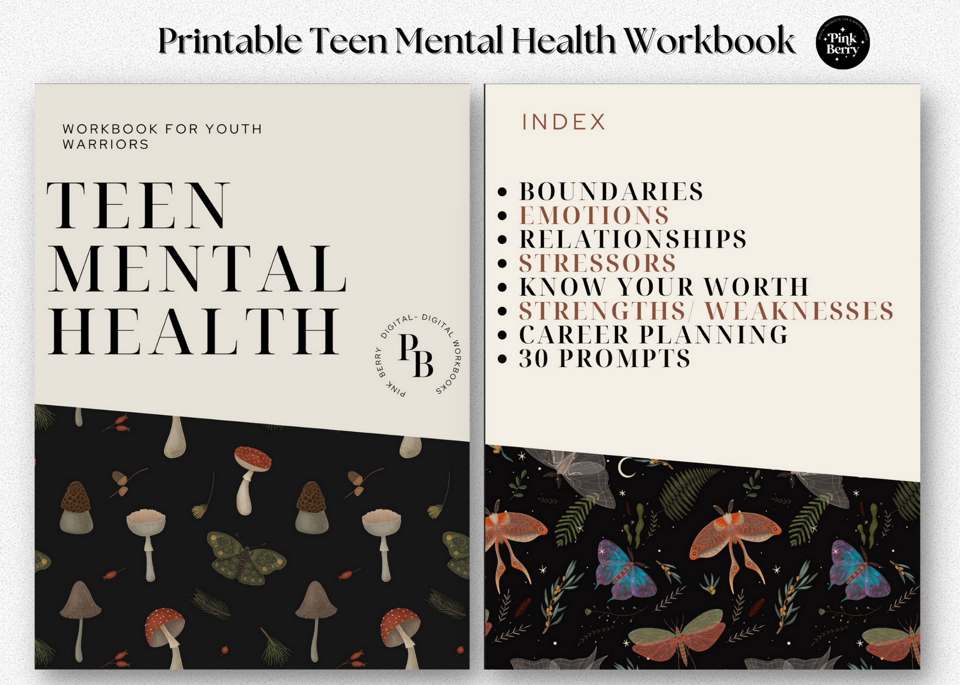 Printable Teen Mental Health Workbook- Printable Therapy Worksheet Set For Teens- Positive Mindest, Coping Skills, And Anxiety Management For Teens