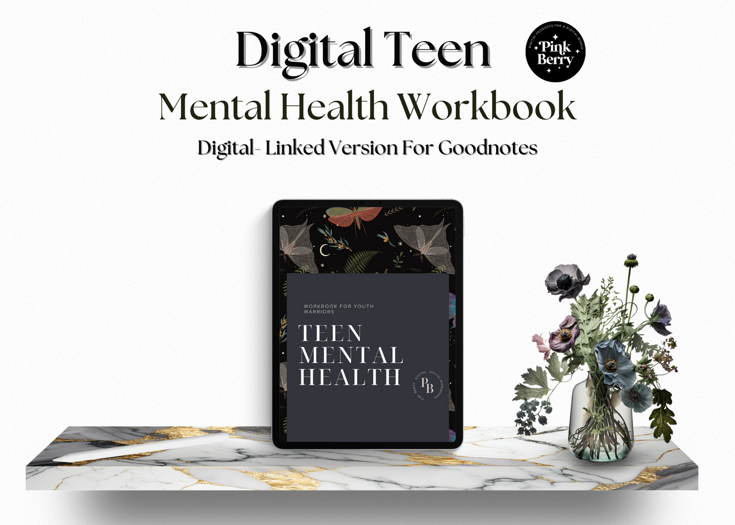 Digital Teen Mental Health Workbook- For Goodnotes And Notability- Mental Health | Journaling Prompts | Personal Development- For Teens