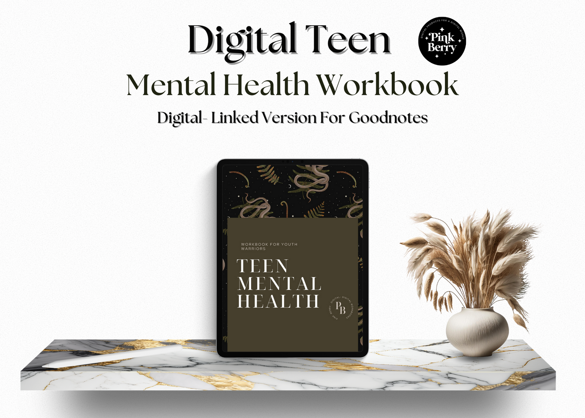 Digital Teen Mental Health Workbook- For Goodnotes And Notability- Mental Health | Journaling Prompts | Personal Development- For Teens