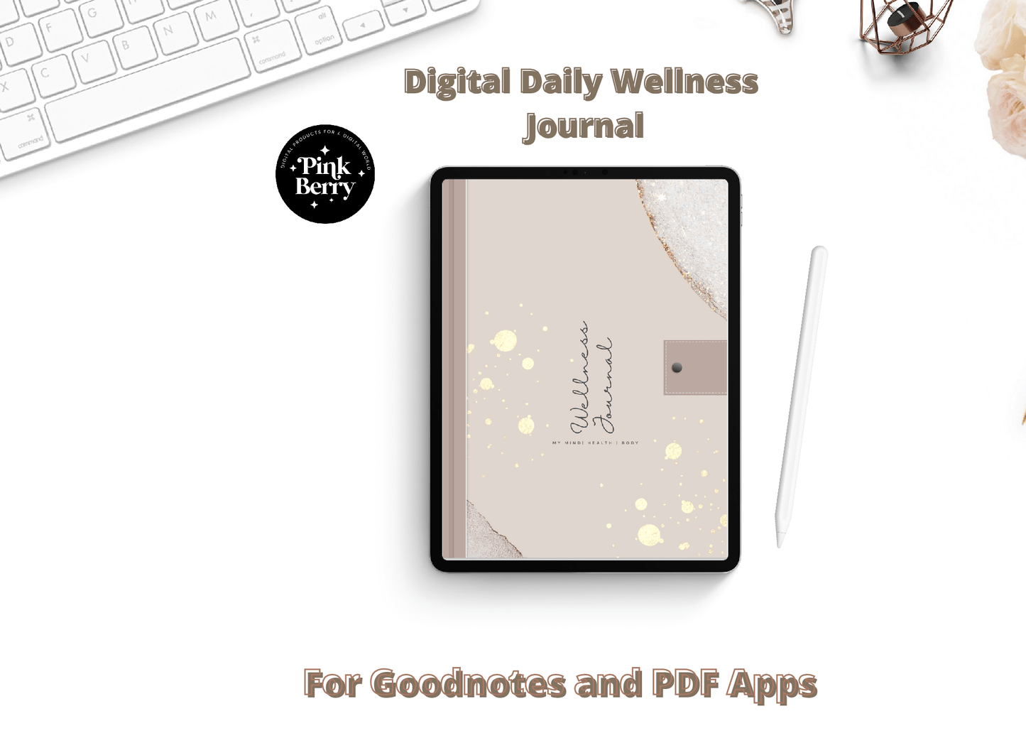 Wellness journal digital, Mindfulness journal, Goodnotes Journal, Self care workbook, Mental health templates, Positivity planner