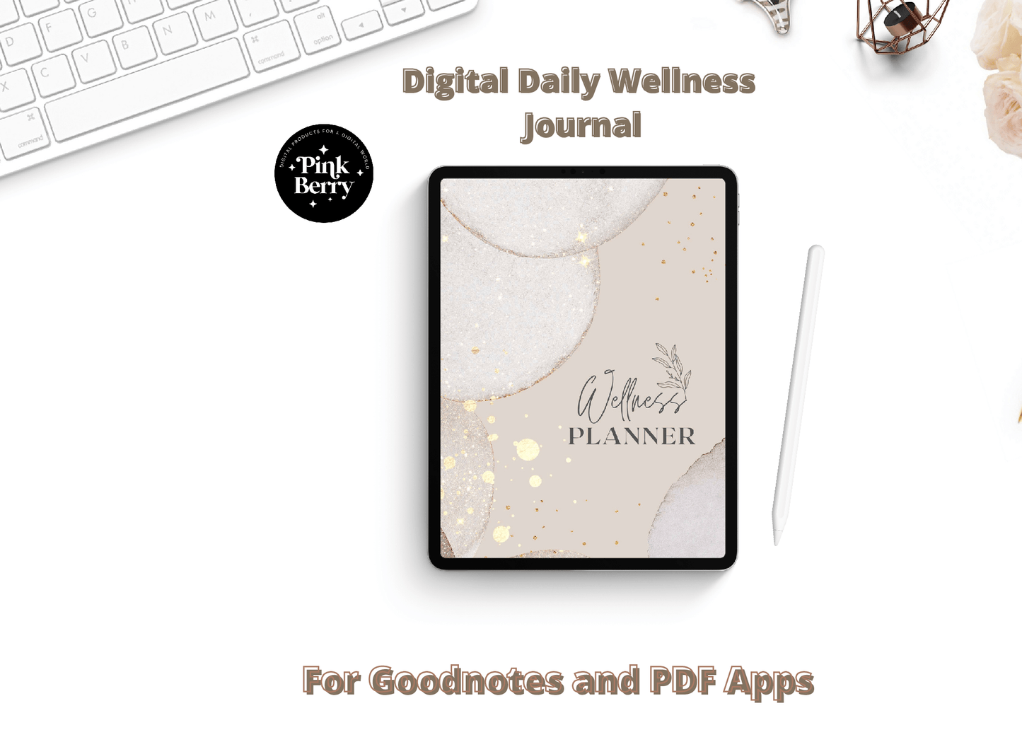 PLR Digital Wellness Journal For Commercial Use - For Goodnotes And Notability or Other PDF Apps
