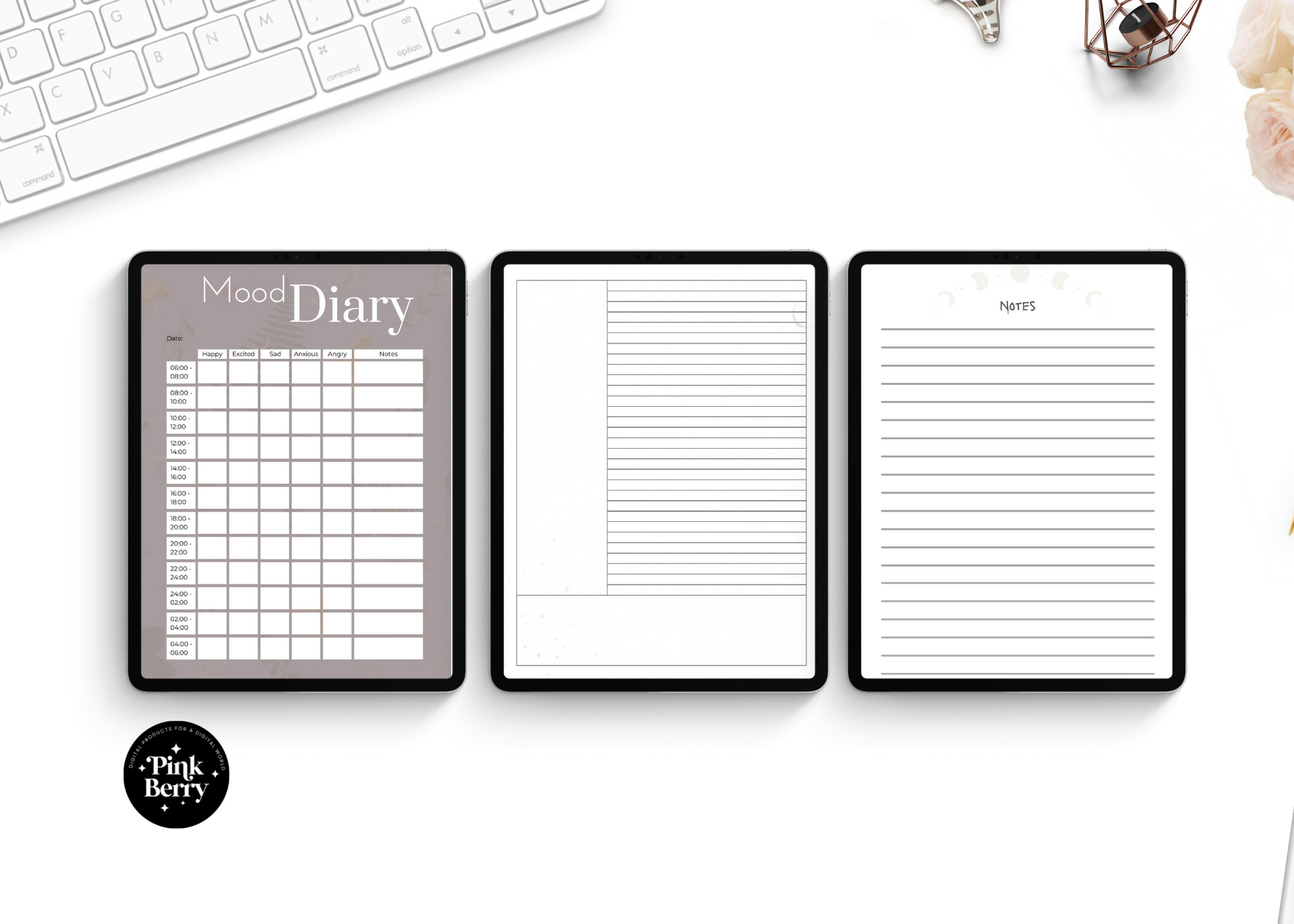 PLR Digital Planner Package Of 3- 3 Commercial Use White Label Digital Workbooks For Goodnotes And Notability