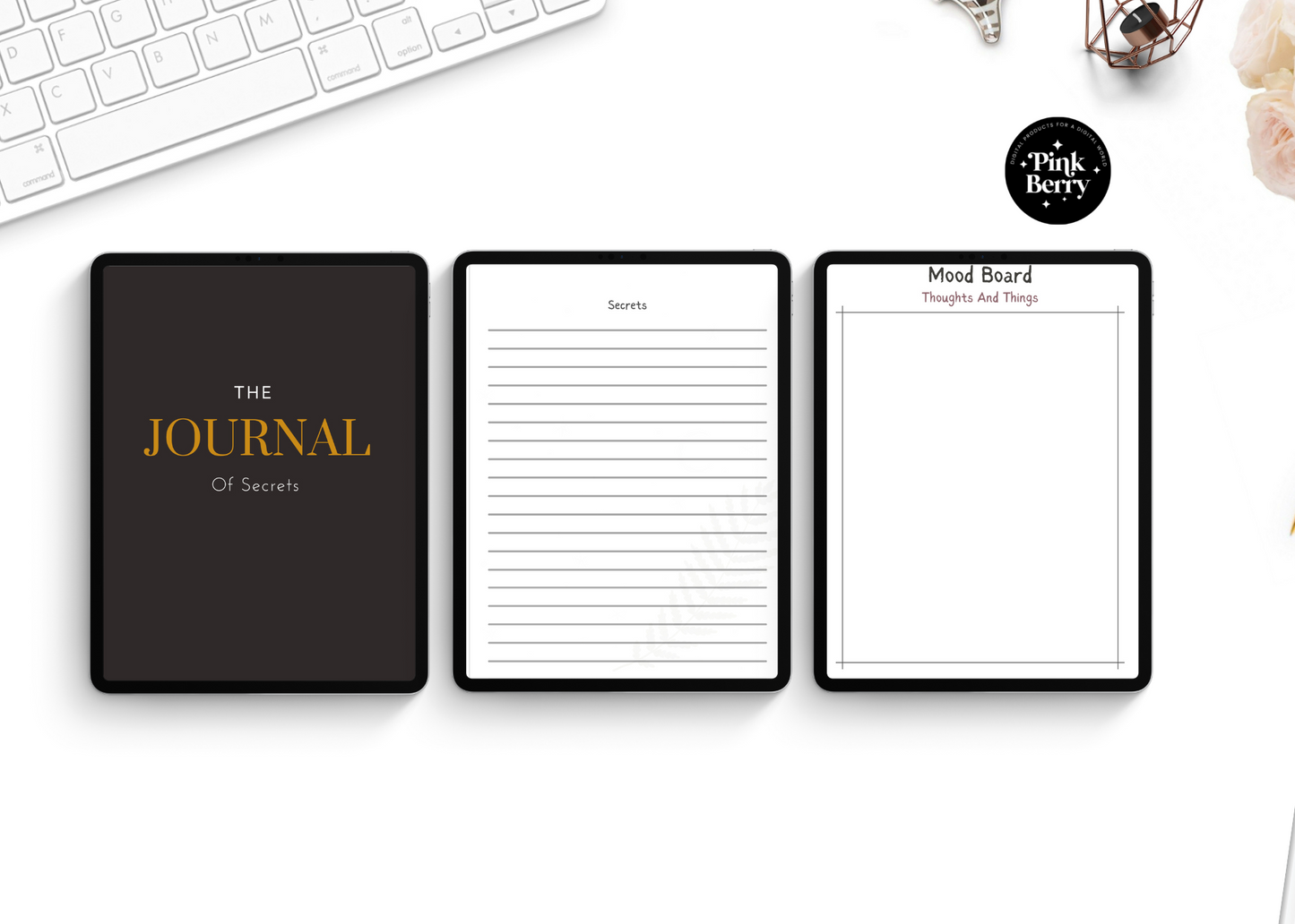 PLR Commercial Use Digital Secrets Journal - 12 Templates- PLR | Digital Journal Insets | Digital Diary | Goodnotes and Notability Inserts