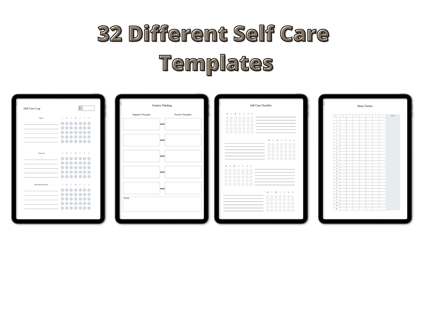 Digital Daily Journal, Self Care, Wellness Journal, And 30 Subject Notebook Package
