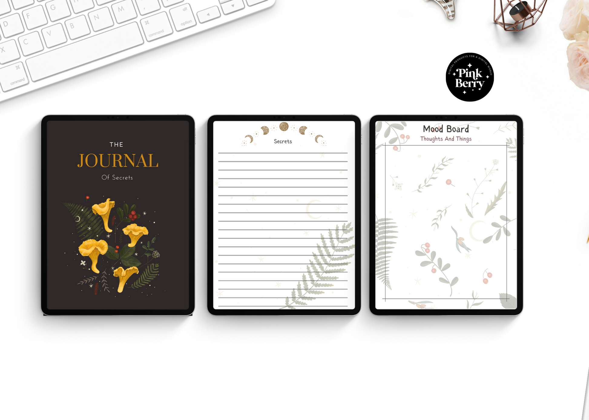 Digital Secrets Journal - 12 Templates | Digital Journal Insets | Digital Diary | Forest Themed Journal- Goodnotes and Notability Inserts