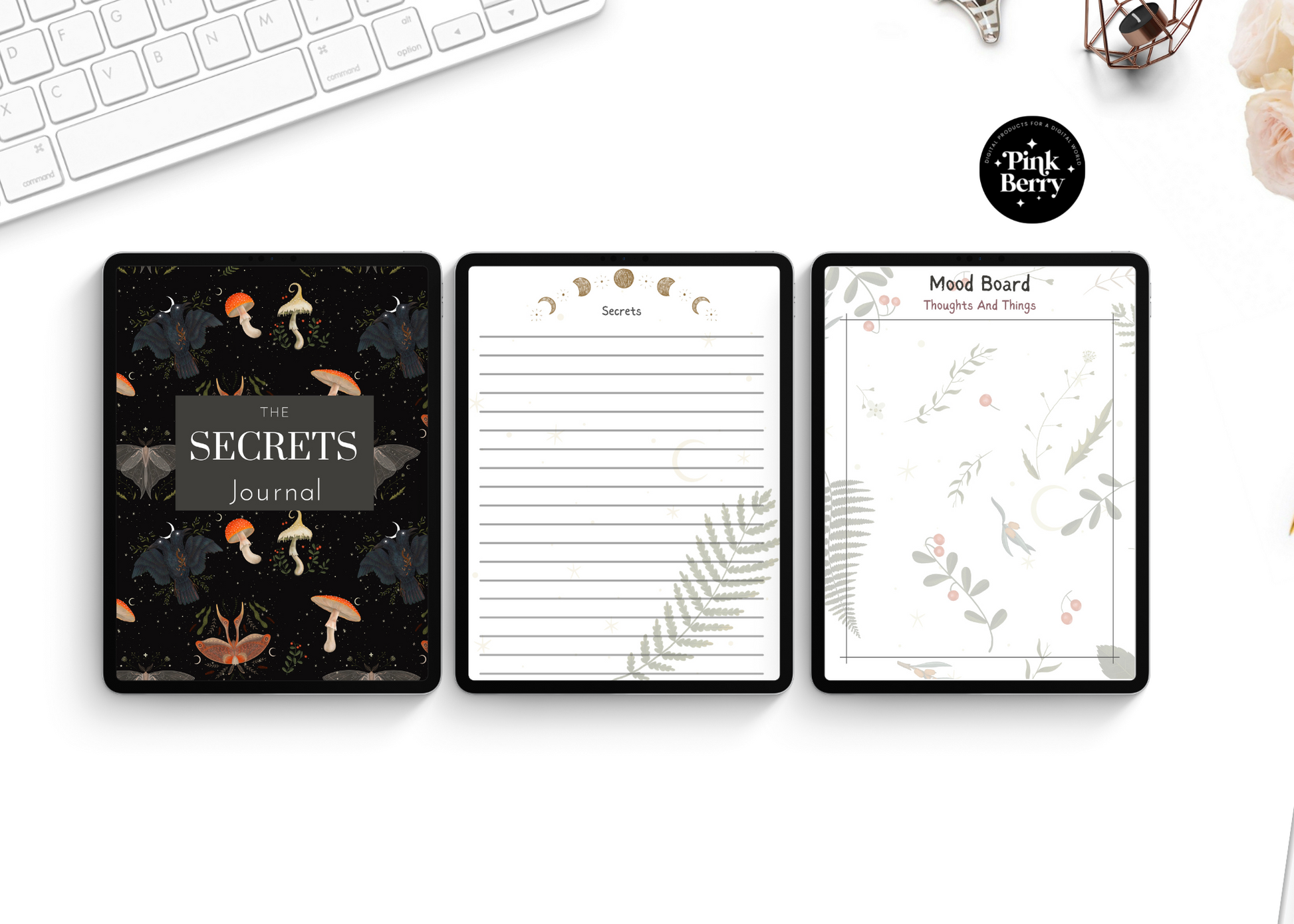 Digital Secrets Journal - 12 Templates | Digital Journal Insets | Digital Diary | Forest Themed Journal- Goodnotes and Notability Inserts