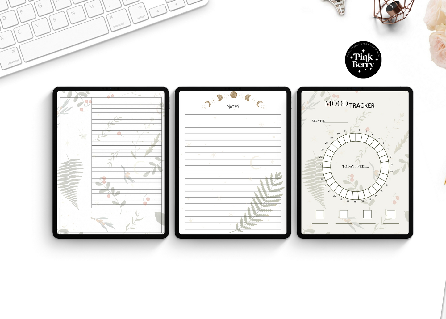 Digital Secrets Journal - 12 Templates | Digital Journal Insets | Digital Diary | Forest Themed Journal- Goodnotes and Notability Inserts- Night Forest Theme