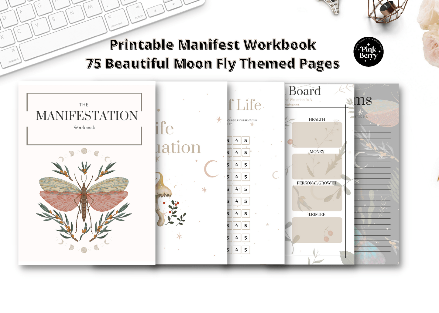 Printable Manifest Journal Workbook | Manifest Planner- Law Of Attraction- Dream Life Journal | Printable Dream Workbook- 41 Templates