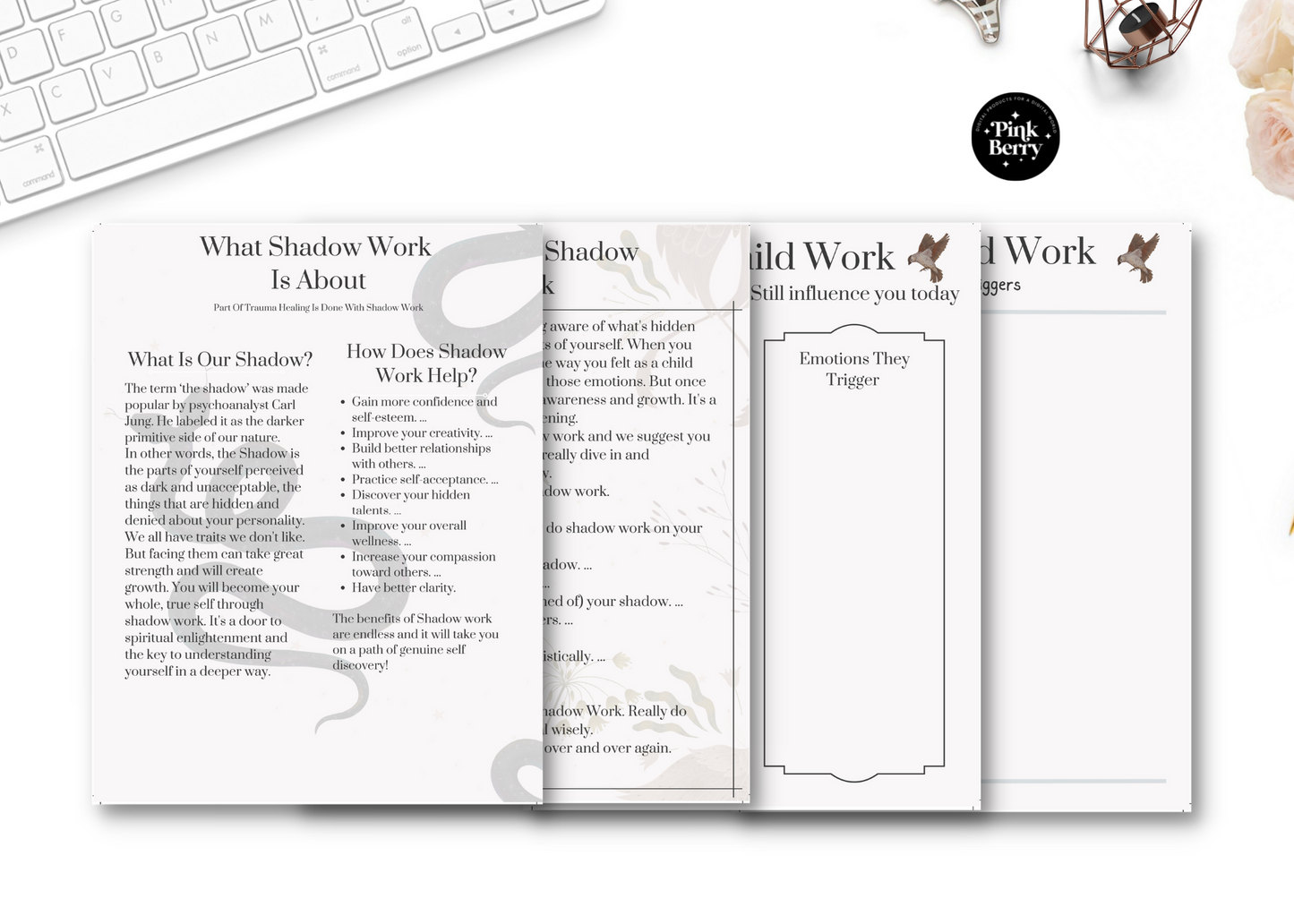 Printable Shadow Work Workbook | 118 Page Printable | 33 Templates For Shadow Work/ Trauma Healing- Mental Health Printables