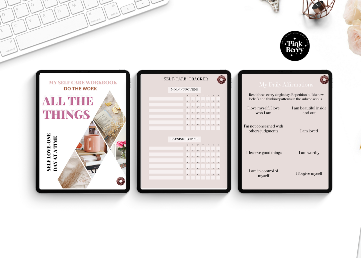 PLR Self Love Digital Bundle For Coaches And Publishers- Goodnotes Digital Book, Self Love Printable Trackers, And Canva Template