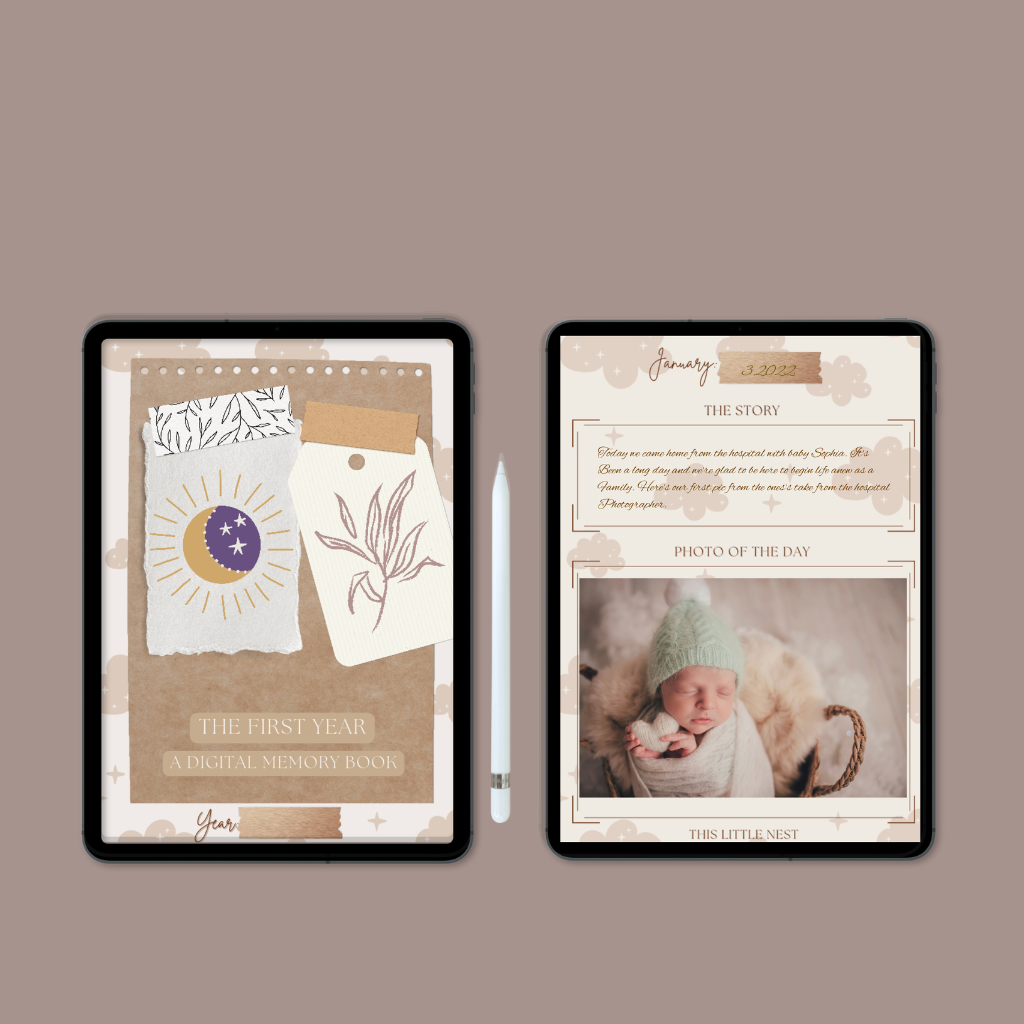 Digital Scrapbooks, Set Of Three For Baby Years One-Three, Digital Stickers Included