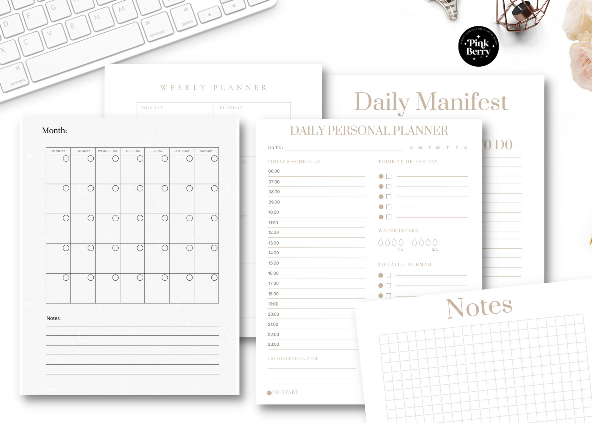 PLR Commercial Use Printable Manifest Journal Workbook | Manifest Planner- Law Of Attraction- Dream Life Journal | PLR Manifest Printable
