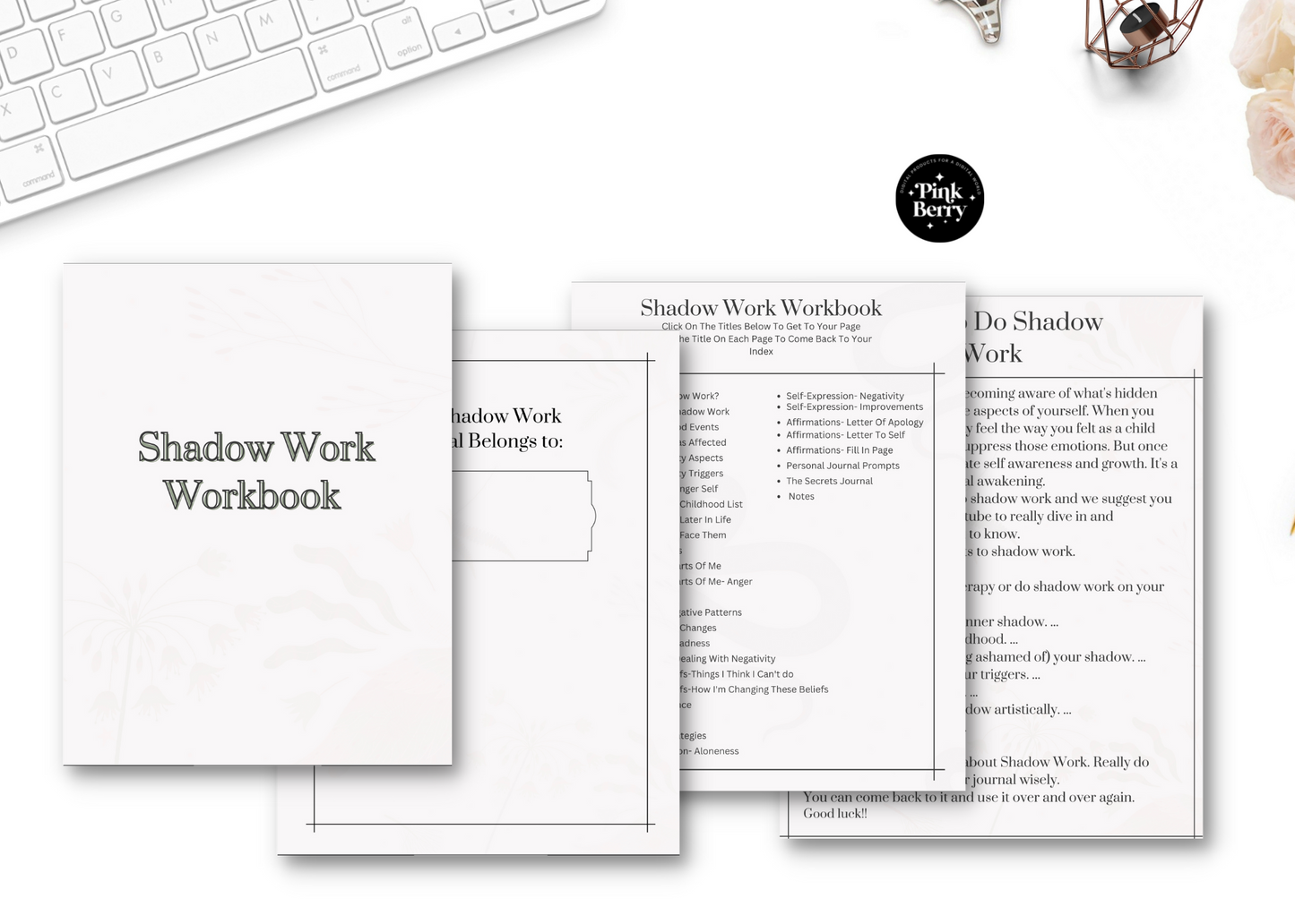 PLR Commercial Use Printable Shadow Work Workbook | 118 Page Printable | 33 Templates For Shadow Work/ Trauma Healing- Mental Health Printables