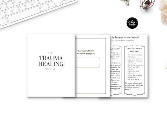 Canva Template-Trauma Healing Printable | 100 Page Printable | 28 Editable Templates For Shadow Work/Trauma Healing-Mental Health Template - PLR Content
