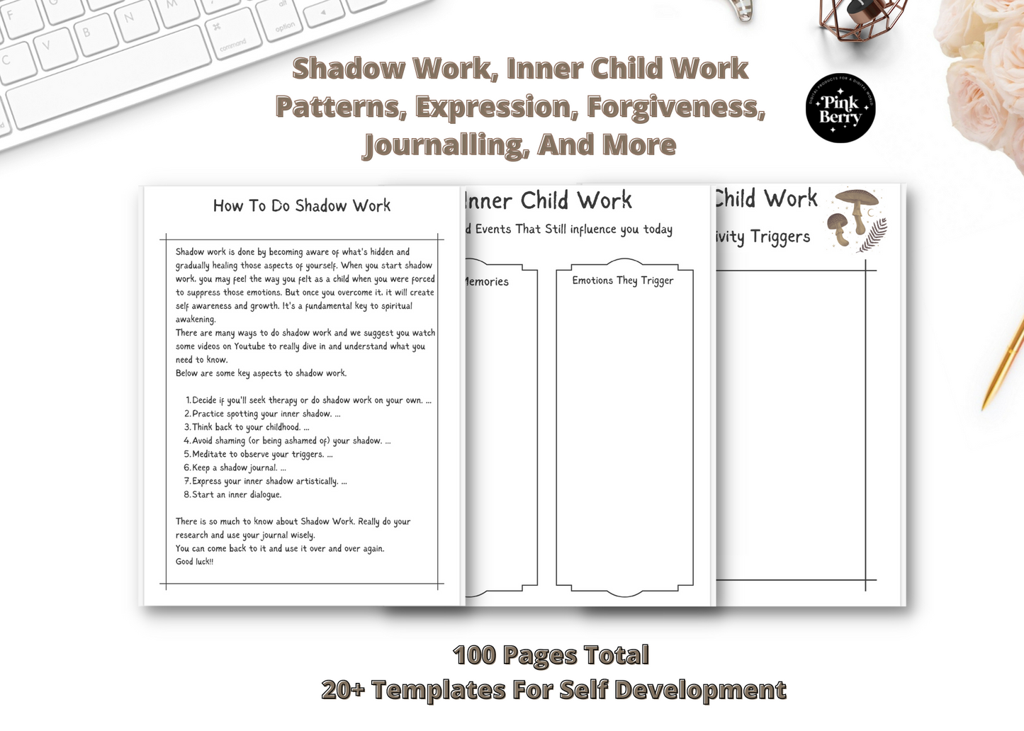 Printable Mental Health Workbook |  Trauma Healing Workbook Printable- 28 Templates-100 Pages
