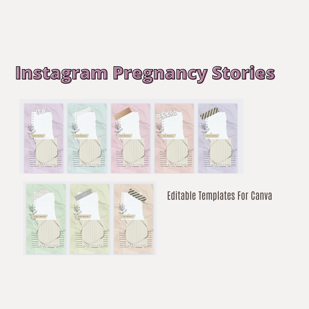 Pregnancy Milestones Scrapbook, And Pregnancy Journal, Stickers And Instagram Stories Included