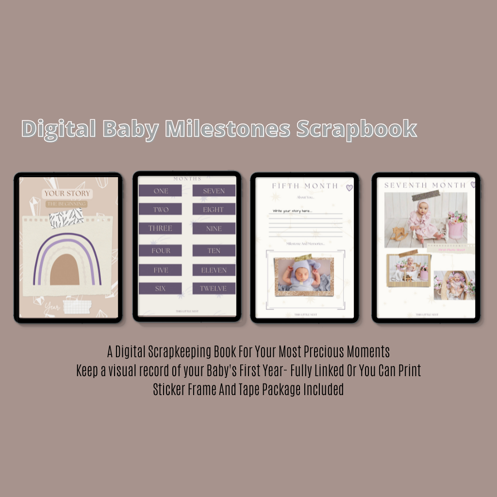 Digital Pregnancy Workbook, First Year Scrapbook, And Pregnancy Journal With Instagram Stories And Stickers