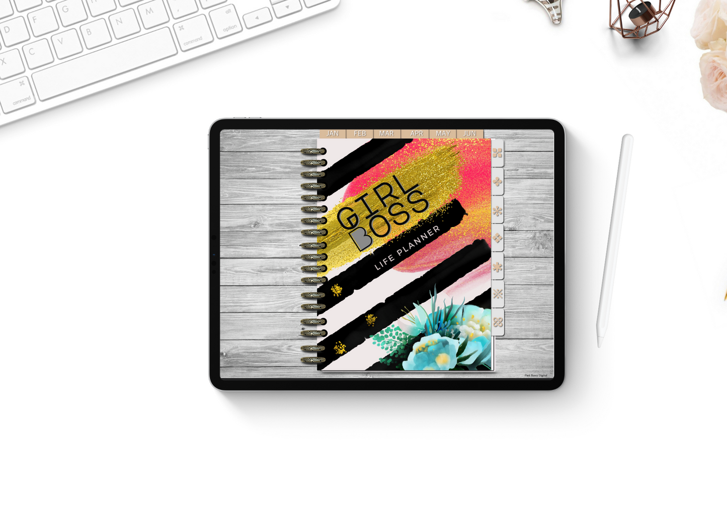 Undated Digital Girl Boss Planner And Sticker Book | Complete Planner | Girl Boss
