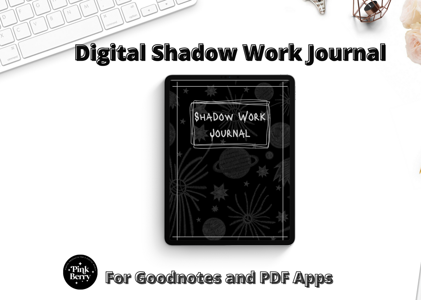 Digital Shadow Work Journal- Dark Mode | Mental Health Journal For Goodnotes and Notability 